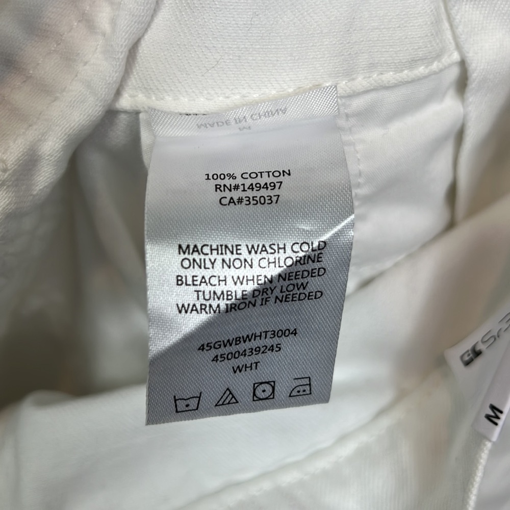 NWT Joe’s Jeans Overalls White Medium Raw Hem Straight Leg 100% Cotton Denim - Picture 11 of 13